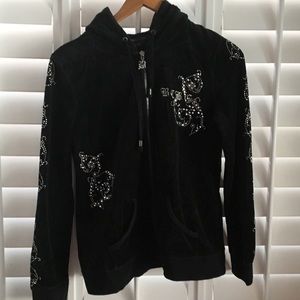 BCBG MaxAzria Black velvet  and rhinestone  jacket